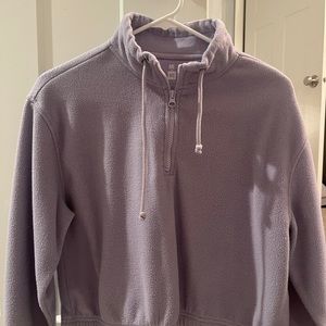 purple quarter zip